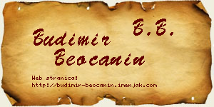 Budimir Beočanin vizit kartica